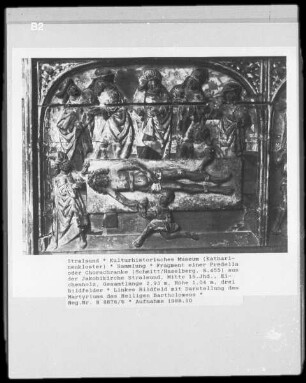 Predellafragment mit Darstellung des Martyriums des Heiligen Bartholomäus