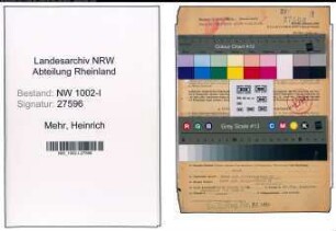Entnazifizierung Heinrich Mehr, geb. 20.09.1897 (Vertreter)