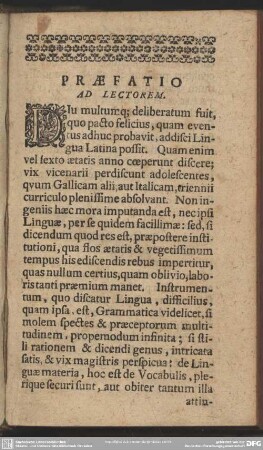 Praefatio Ad Lectorem