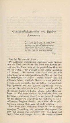 Glaubensbekenntniss von Bruder Abendroth