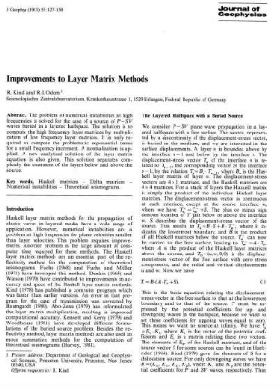 Improvements to layer matrix methods
