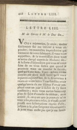 Lettre LIII.- LV.
