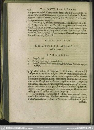 Titulus XXXI. De Officio Magistri officiorum