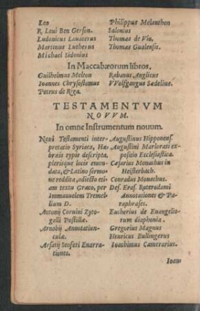 Testamentum Novum.
