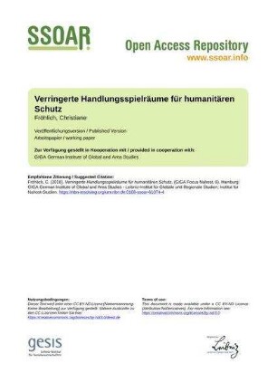 Verringerte Handlungsspielräume für humanitären Schutz