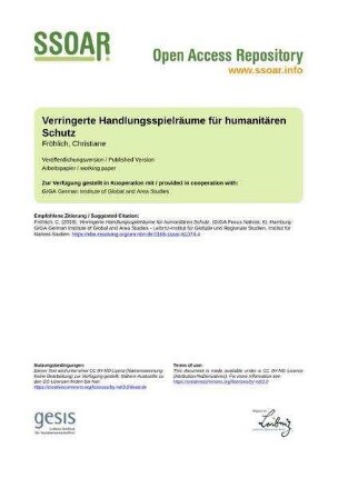Verringerte Handlungsspielräume für humanitären Schutz