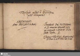 Stammbucheintrag von Isaak Faust. Straßburg, 8. März 1664