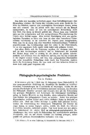 Pädagogisch-psychologische Probleme
