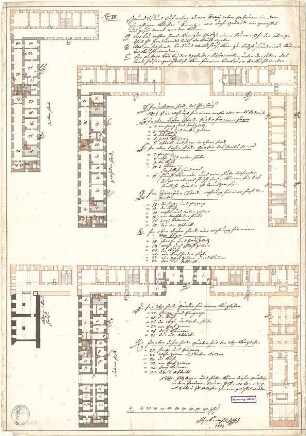Fink, Johann Lorenz; Banz; Kloster Banz - Nebengebäude (Grundriss 1. OG, Grundriss 2. OG, Grundriss 3. OG