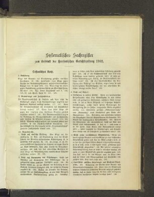 Systematisches Sachregister zum Beiblatt der Hanseatischen Gerichtszeitung 1902.