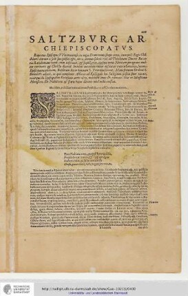 Saltzburg Archiepiscopatus