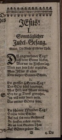 I. Sonntäglicher Jubel- Gesang. - X. Freud und Leid bey der Krippe Christi.