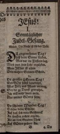I. Sonntäglicher Jubel- Gesang. - X. Freud und Leid bey der Krippe Christi.