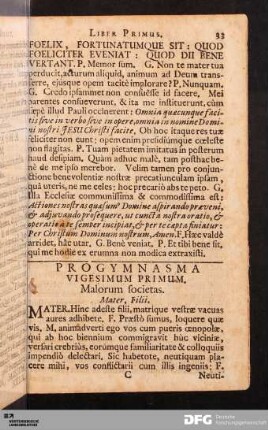 Progymnasma Vigesimum Primum. Malorum societas.