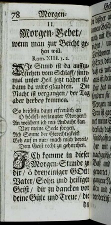 II. Morgen-Gebet, wenn man zur Beicht gehen will