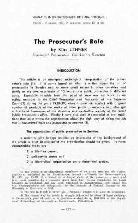 437-458, The Prosecutor's Role