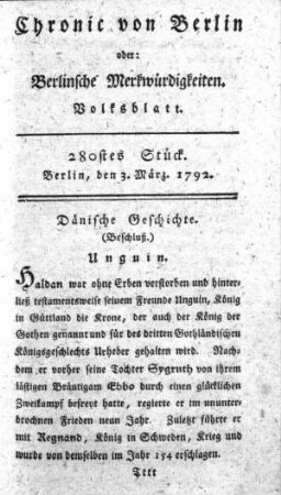 280stes Stück, Berlin, den 3. März 1792