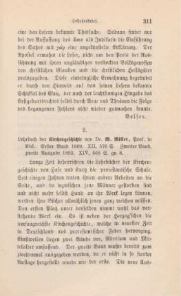 311-314 [Rezension] Möller, Ernst Wilhelm, Lehrbuch der Kirchengeschichte; 1. und 2. Band; 2. Ausg.