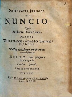 Dissertatio Juridica De Nuncio