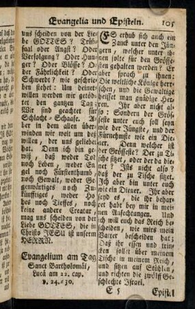 105-108, Evangelium am Tag Sanct Bartholomaei; ...