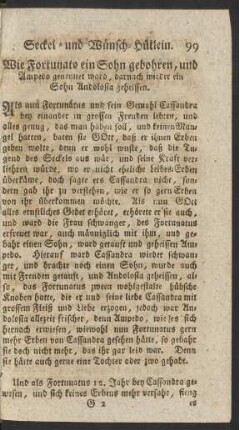 Wie Fortunato ein Sohn gebohren, und Ampedo genennet ward, darnach wieder ein Sohn Andolosia geheissen.