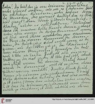 Heid. Hs. 3487,583: Brief von Marie Luise Gothein an Eberhard Gothein