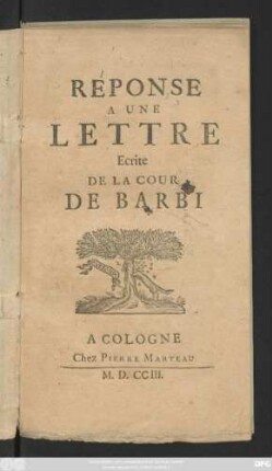 Réponse A Une Lettre Ecrite De La Cour De Barbi