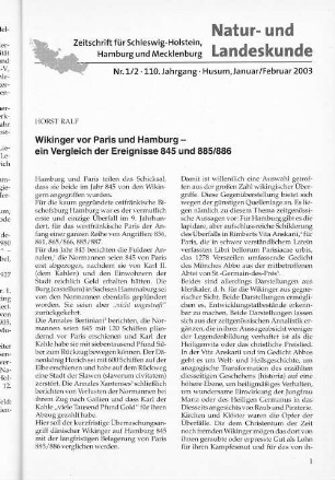 Wikinger vor Paris und Hamburg - ein Vergleich der Ereignisse 845 und 885/886