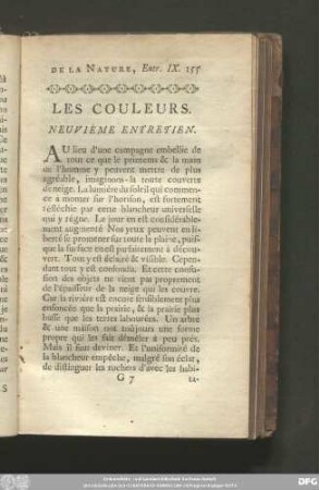 Les Couleurs. Neuvième Entretien.