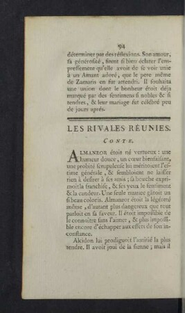 Les Rivales Réunies. Conte.