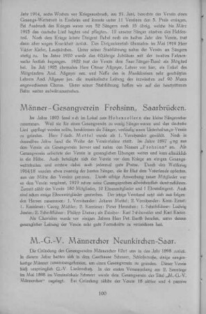 Männer-Gesangverein Frohsinn, Saarbrücken.