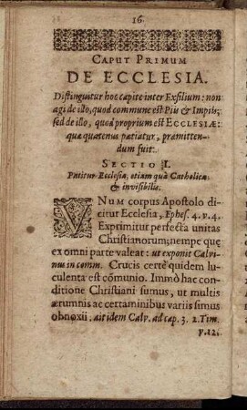 Caput Primum. De Ecclesia.