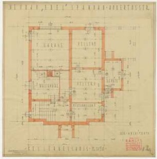 Wohnhaus Otto Ebel, Berlin-Spandau: Grundriss Kellergeschoss 1:50
