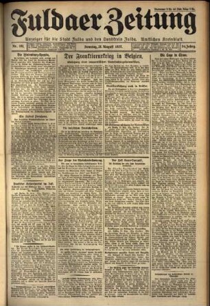 Erste Ausgabe vom Sonntag, den 21. August 1927.