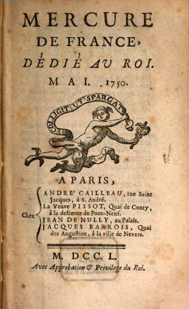 Mercure de France. 1750, 5
