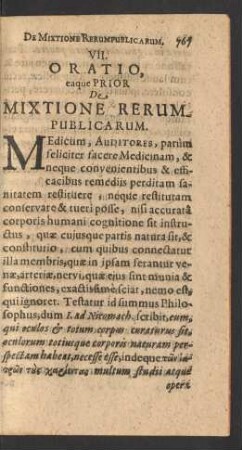 VII. Oratio