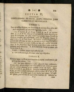 XIII-XXVIII, Sectio II