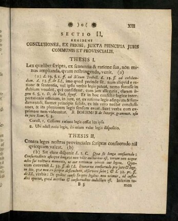 XIII-XXVIII, Sectio II