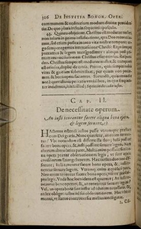 Cap. II.; Cap. III.; De necessitate operum; De merito bonorum operum.