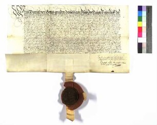 Daniel, Erzbischof von Mainz verleiht Hohenlohe Bischofsheim.