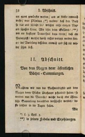 33-54, II. Abschnitt: Von dem Nuzzen derer öffentlichen Bücher-Sammlungen