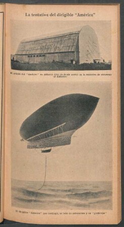 La tentativa del dirigible "América" - [Ilustración]