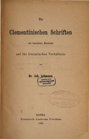 Die clementinischen Schriften : mit besonderer Rücksicht auf ihr literarisches Verhältniss