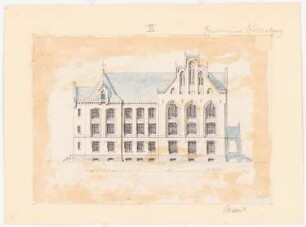 Gymnasium, Waldenburg: 3. Entwurf: Aufriss