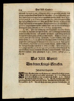 Das XIII. Capitel/ Von denen Kriegs-Straffen