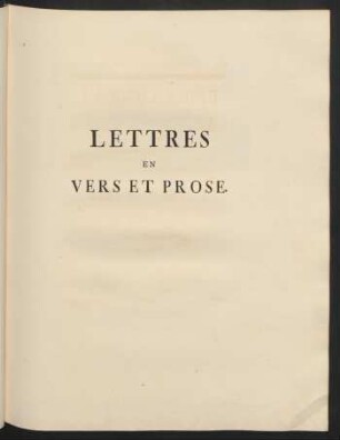 Lettres En Vers Et Prose.