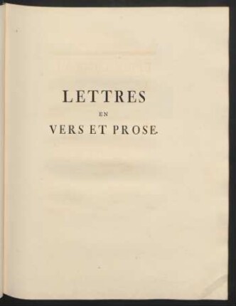 Lettres En Vers Et Prose.