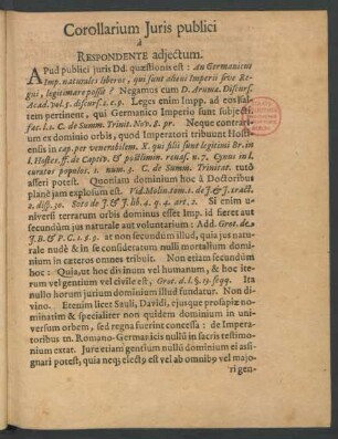 Corollarium Iuris publici a Respondente adiectum.