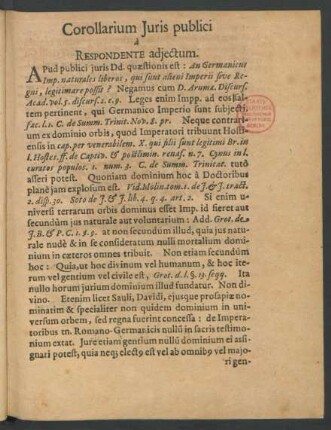 Corollarium Iuris publici a Respondente adiectum.