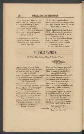 El cáliz amargo. : Al Señor Licenciado don Miguel Rendón Peniche.